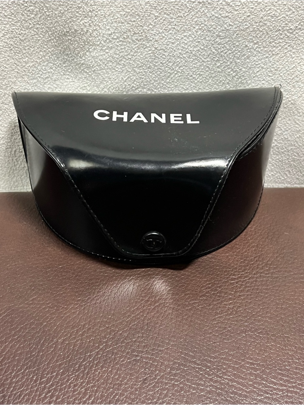 VTG Authentic CHANEL Y2K Soft Clamshell Black Sunglasses Case Only Made In Italy
